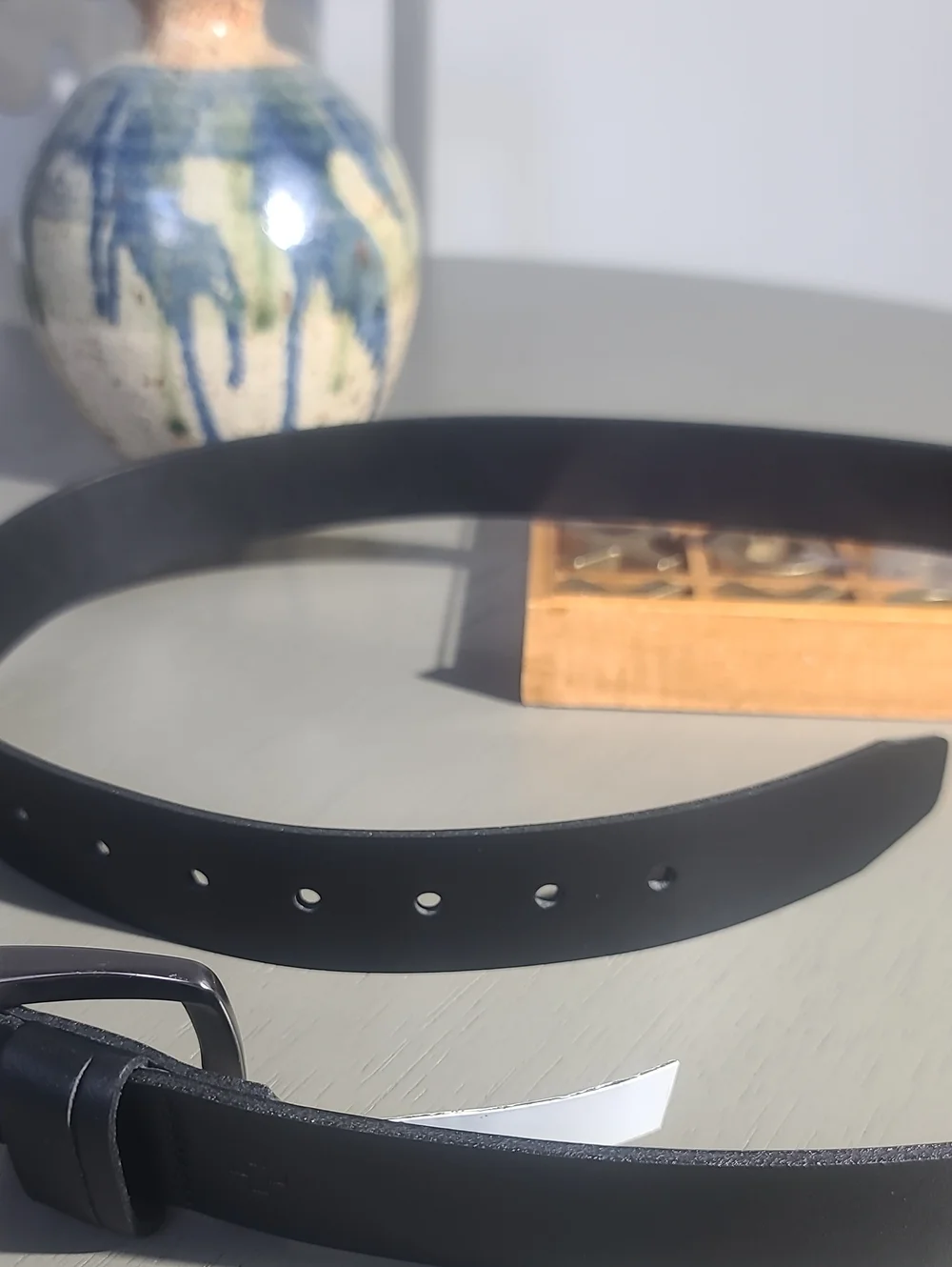 Vince Camuto Classic Black Leather Men's Belt Size 42